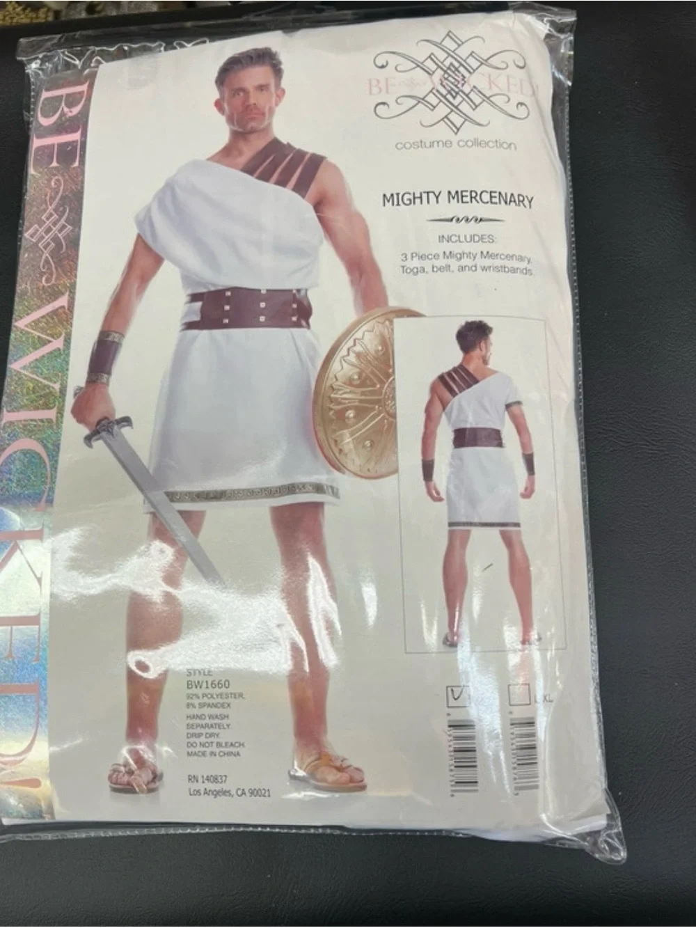 Kids White Greek Toga Costume with Brown Accents